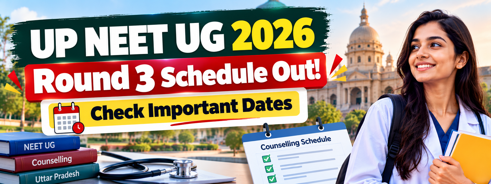 UP NEET UG 2026 Round 3 Counselling Schedule Released